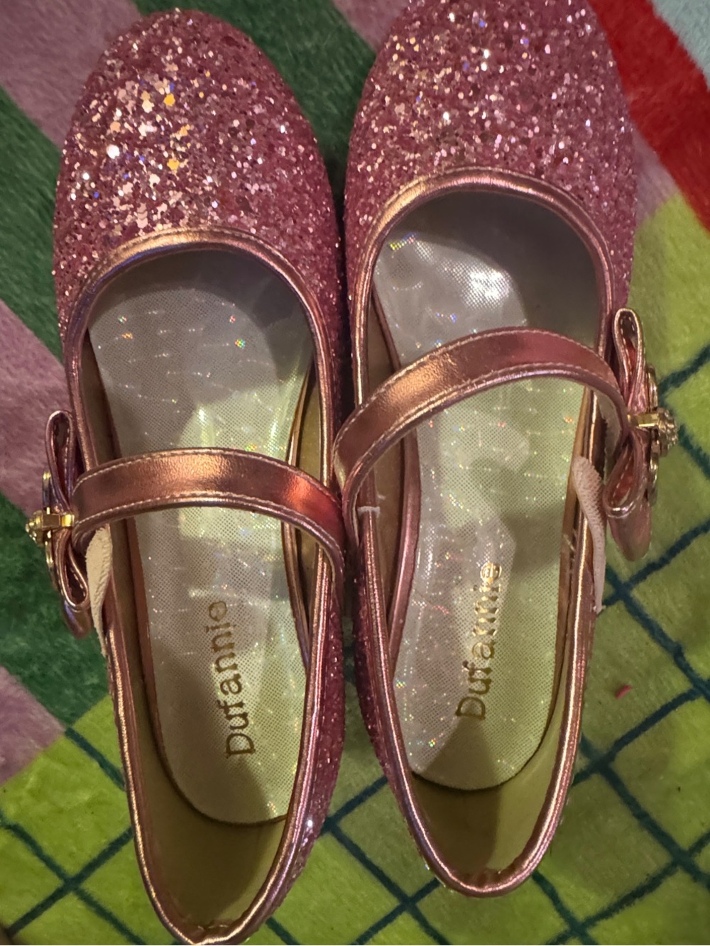 Sparkling Pink Girls' Defannie Dress Shoes with Bow Accent - Picture 4 of 4